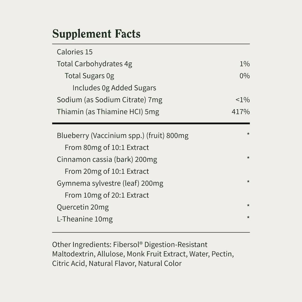 Blood Sugar Gummies (Green Apple Flavor) Supplement Facts