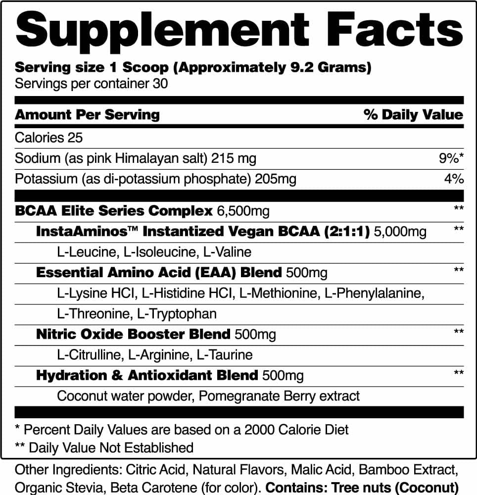 BCAA Powder (Peach Mango Flavor) Facts Image