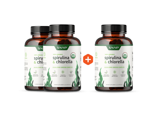 Complejo de verduras alcalinizantes con espirulina y clorella: compre 2 y obtenga 1 gratis