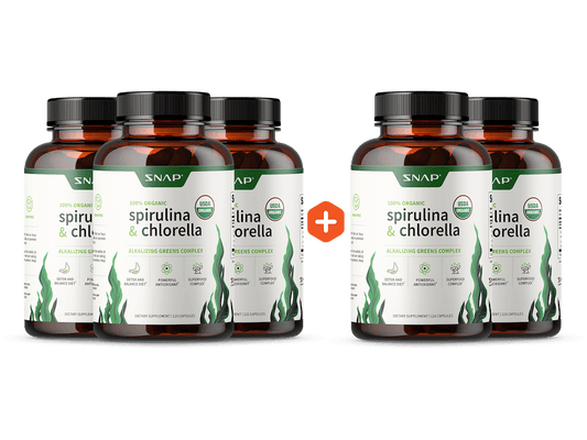 Complejo de verduras alcalinizantes con espirulina y clorella: compre 3 y obtenga 2 gratis