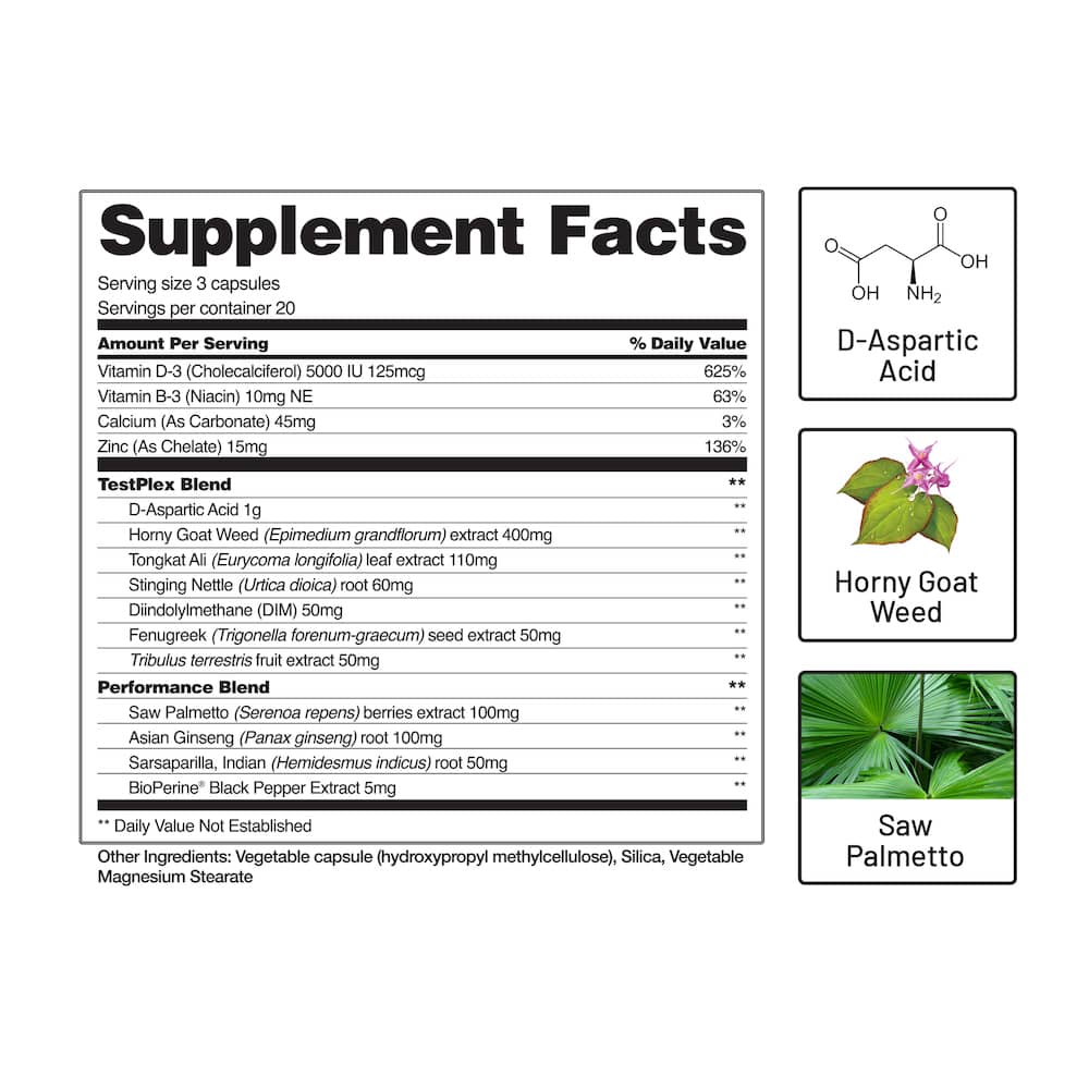 Testo Booster - Natural Testosterone Support Facts Image